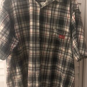 Dickies Black and White Plaid Button Down Shirt